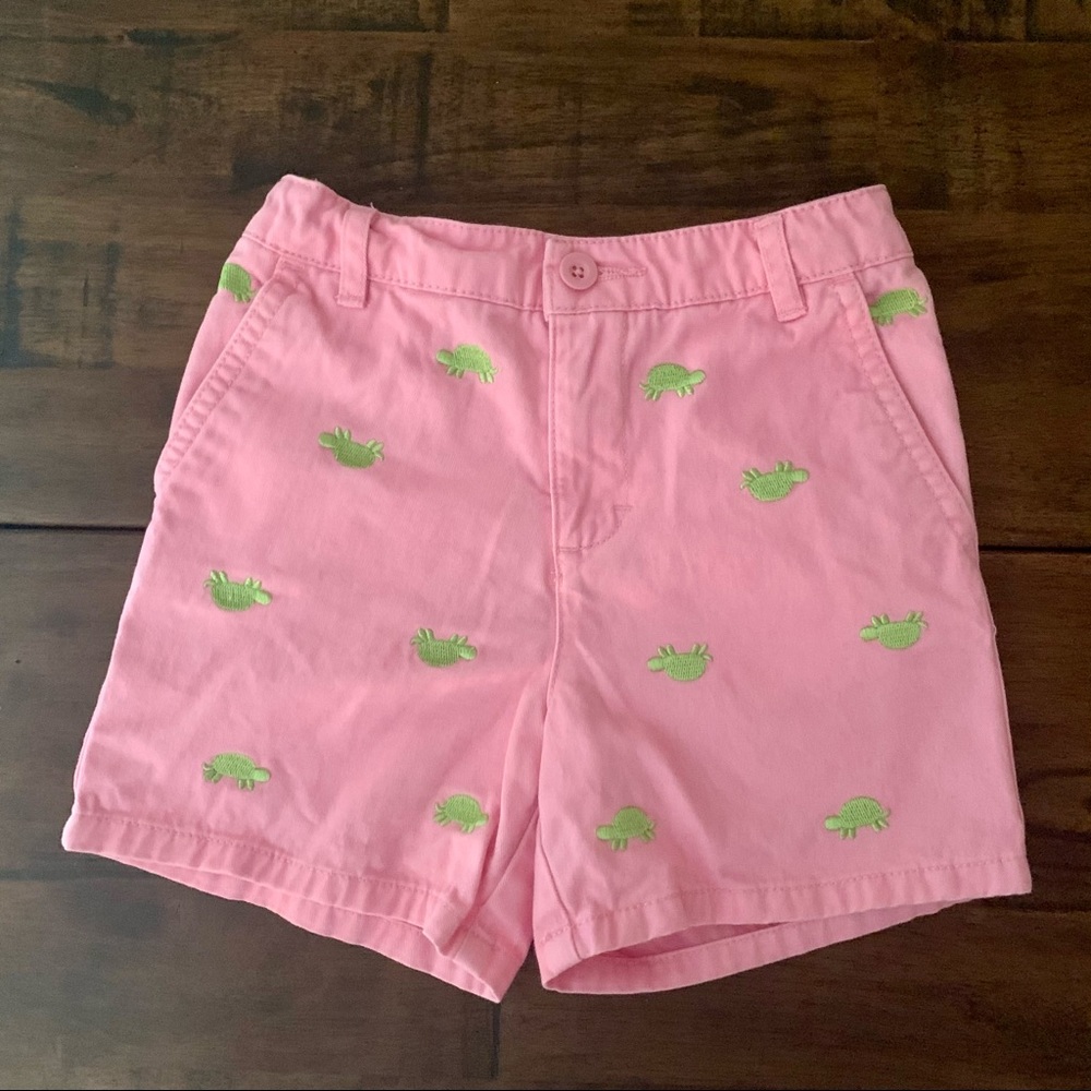 Cute pink shorts with turtles. Size 5-EUC